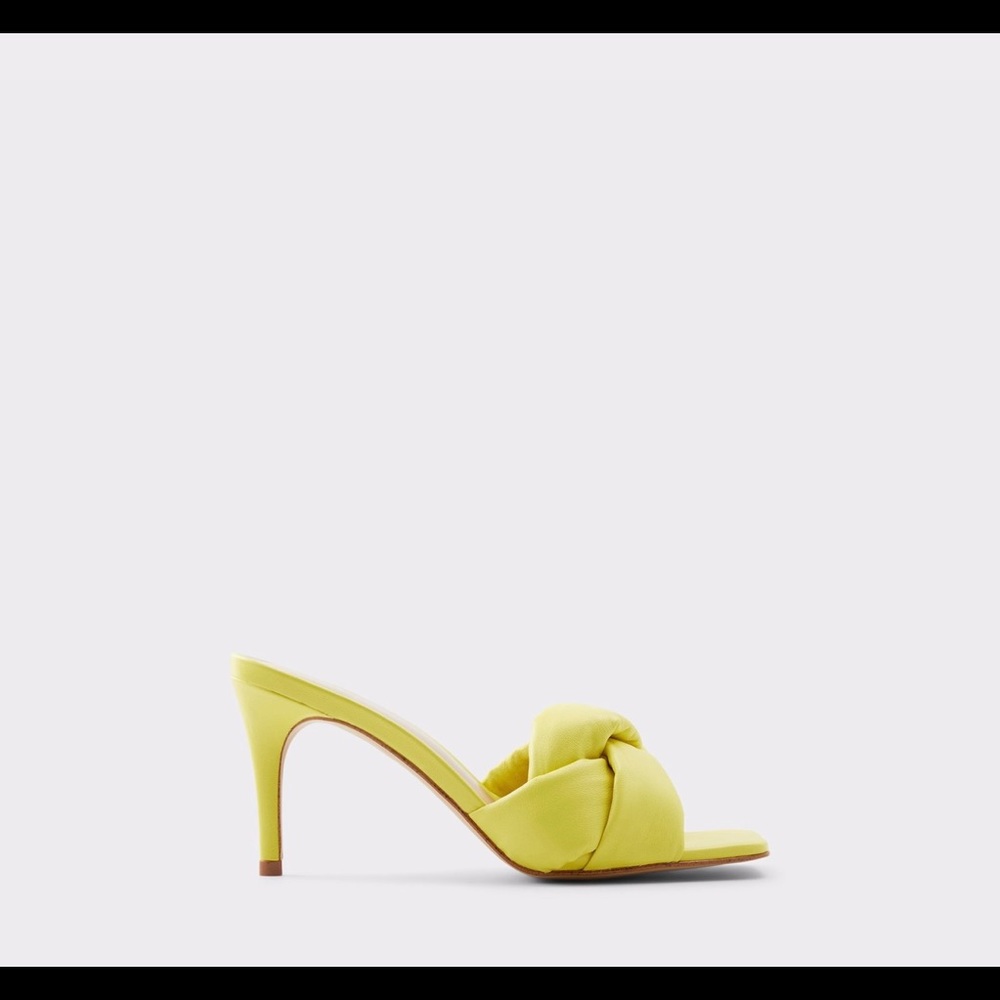 Yellow Mules with Small Heel